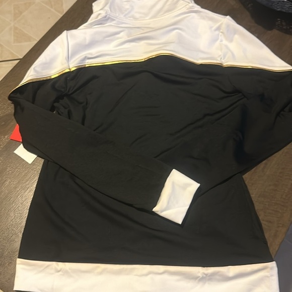 ISAAC MIZRAHI Polyester black white Stand Collar Zip-up Sport Jacket - Small - Picture 8 of 12